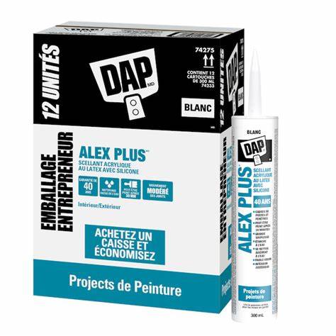 Calfeutrant au latex avec silicone blanc Alex Plus de DAP