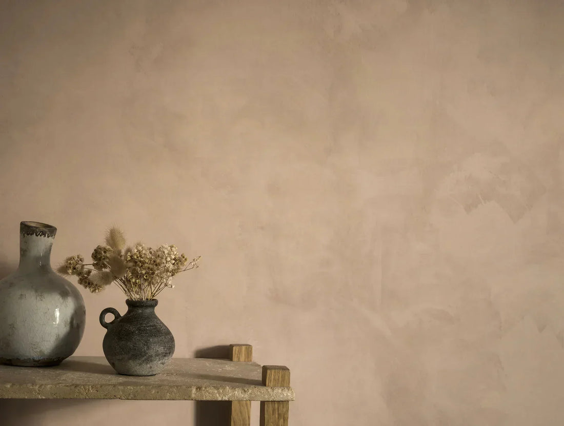 Limewash paint finish on interior wall — textured layered look by Décor Mondo