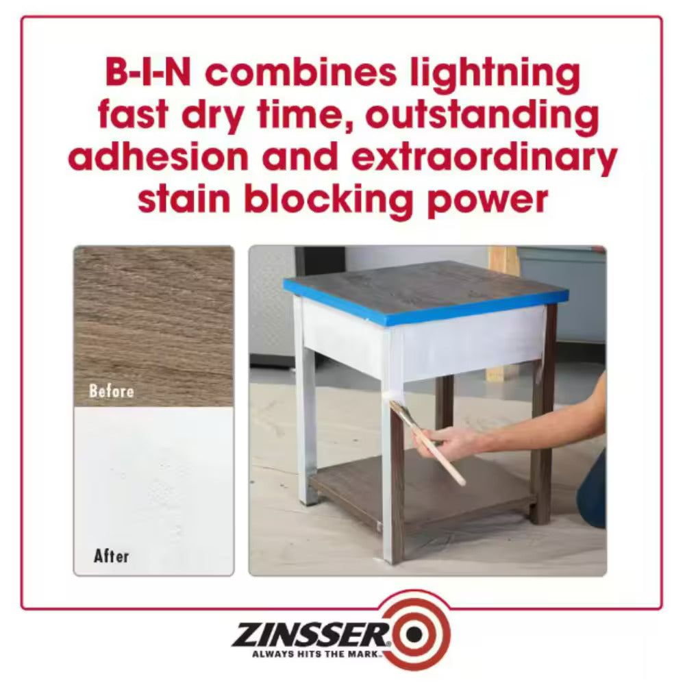 Zinsser Apprêt à base de gomme laque BIN Ultimate Performance Sealer & Stain Killer, 3.7L