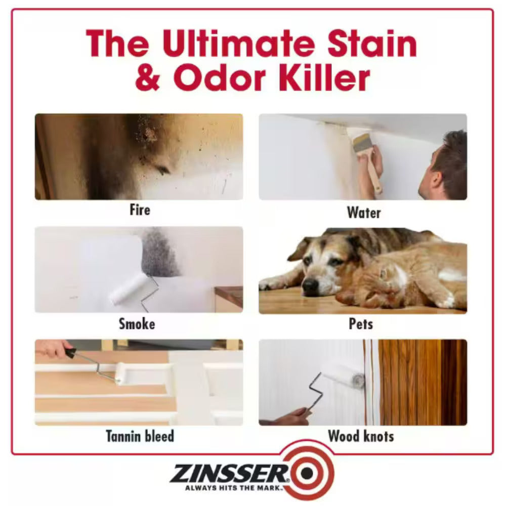 Zinsser Apprêt à base de gomme laque BIN Ultimate Performance Sealer & Stain Killer, 3.7L